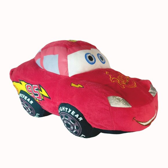Disney Pixar Cars Lightning McQueen Plush Toy 95 Red Car Stuffed Pillow 15-Inche - Picture 1 of 7